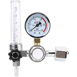 WANGCL Argon Regulator Gas Reducer, MIG Mini Gas Bottle Regulator with Gauge, Welding Pressure Gauge,Argon CO2 Mig Tig Flow Meter Regulator Pressure Gauge