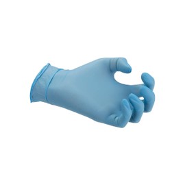 Nitrylex Classic Einweg-Nitrilhandschuhe, schützende Untersuchungshandschuhe, puderfrei, unsteril, Blau, Größe S (6-7), beidhändig tragbar, Mikro + strukturierte Fingerspitze, dispenser box 100 Stk