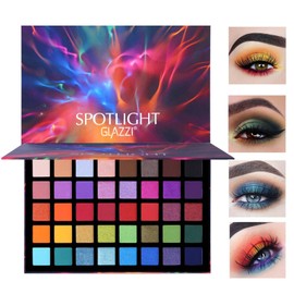 40 Colours Eyeshadow Palette, Colourful Eyeshadow Palette, Matte and Shimmering, Rainbow Colour Matte Glitter Shadow Palette for Holiday and Everyday Make-Up, Fine Powder, Long Lasting Brilliant
