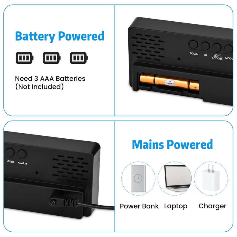 Sarsumir Alarm Clock, Digital Clock, LED Digital Alarm Clock with