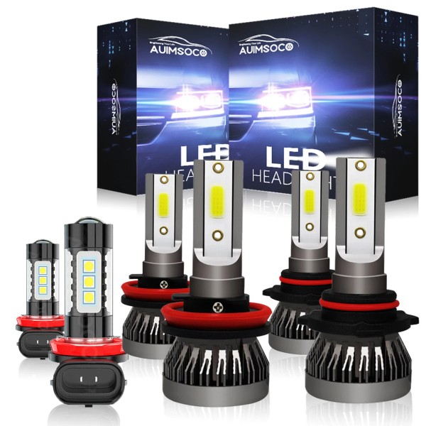 AUIMSOCO For Nissan Rogue 2008-2013 Xenon White LED Headlights Fog