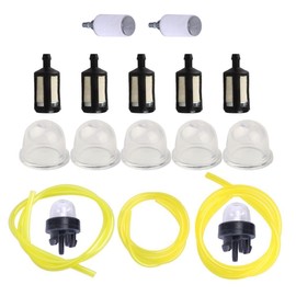 Buckbock Fuel Line Hose Kit with Primer Bulb Fuel Filter for Husqvarna Weedeater Zama Poulan Craftsman Stihl Homelite Trimmer Chainsaw Blower 3 Sizes Fuel Line(2 feet each)