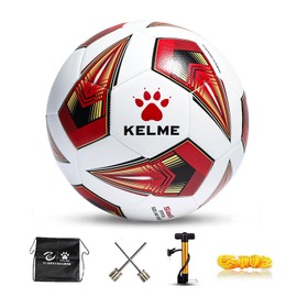 KELME サッカーボール 4号球 5号球 成人用 試合球 耐摩耗 フットサル 練習用 子供 軽量性 耐久性 (8401QU5114 レッド, 4号球)