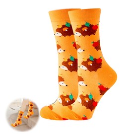 JeiibrZui Womens Bamboo Socks, 1 Pairs Cotton Socks for Women, Animal Themed, Cute Patterns, Breathable, Hot and Cold Weather