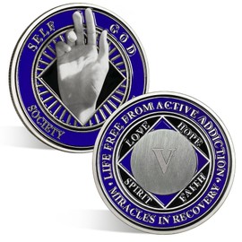 ACGZQY Na Medallion - 5 Year Hand of Hope Na Sobriety Chip Reborn NA Medallions Sober Coin Narcotics Anonymous Recovery Addiction Token NA Gifts