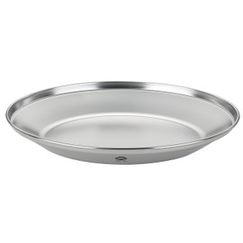 Camping Moon S397-21 Tableware, Camping Plate, Plate, Large, Stainless Steel, 304 φ8.3 inches (21 cm)