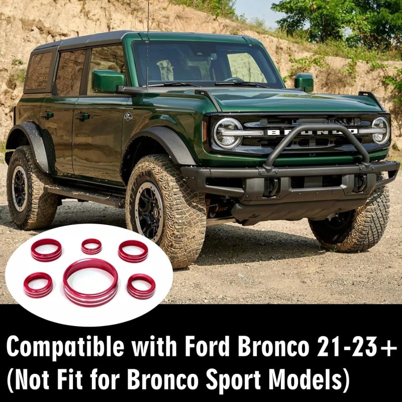 CyanStone 6x Knob Trims for Bronco 21+, Aluminum Bronco Knob