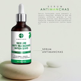 PUREZA NATUR Suero Facial aclarante intensivo para paño en cara y cuerpo + Acido Hialuronico facial + Vitamina C Serum que Humecta y aclara la piel desvanece arrugas, manchas y repara cutis face repair skincare