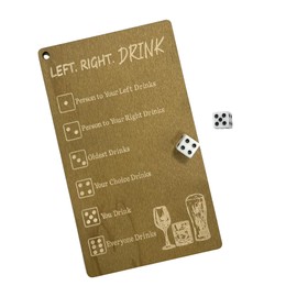 Creative Left Right Drink Drinking Games Wooden Dice Tray for Adults, Fun Party Board Game Drinking Game, Dice Games Adult Party Fun and Interactive Social Game for Home or Bar