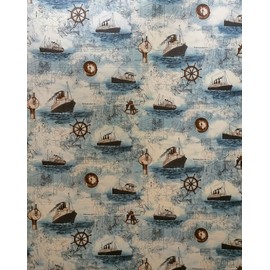 Vintage Nautical Theme Wallpaper, Self-Adhesive Peel and Stick Wall Contact Paper Roll Removable Decorative Covering for Room Decoration Countertop Furniture Classroom Shelves Desk 17.71" X 118"