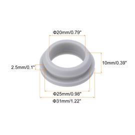 MECCANIXITY 10Pcs Snap Rubber Grommet Plug Mount Dia 25mm ID 20mm Narrow Groove Width 2.5mm Seal Anti-Scratch for Electrical Box Cable Pipes Grey