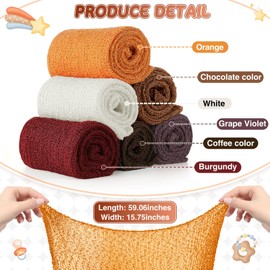 Tudomro 6 Pcs 15.8 x 59'' Newborn Baby Stretch Wraps Set 6 Colors Baby Photography Props Unisex Newborn Long Ripple Wrap Photo Blanket for Girl Boy Christmas DIY Photography(Elegant Color)