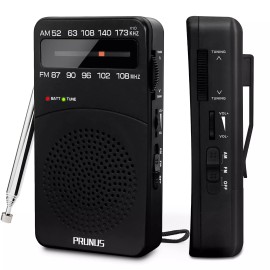 PRUNUS J-166 Portable Radio AM FM Battery Operated Radio with Tuning Light Ba.