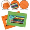 Wodison 3-Ring Pen Pencil Pouch with Clear Window Stationery Bag