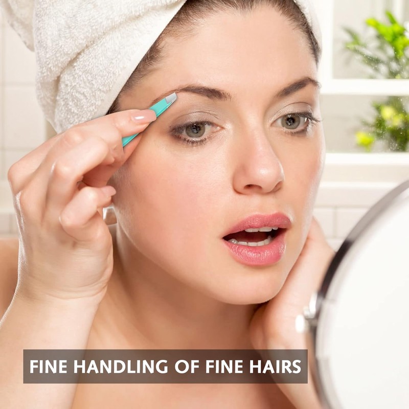 Professional 4 Pcs Eyebrow Tweezers Set,Stainless Steel Tweezers for Women