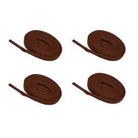 VSUDO 2 Pairs Waxed Flat Shoe Laces, 1/4” Wide Flat Cotton Shoelaces for Sneakers or Boots (Medium Width), 05 Red Brown, 36" ( 90 CM )