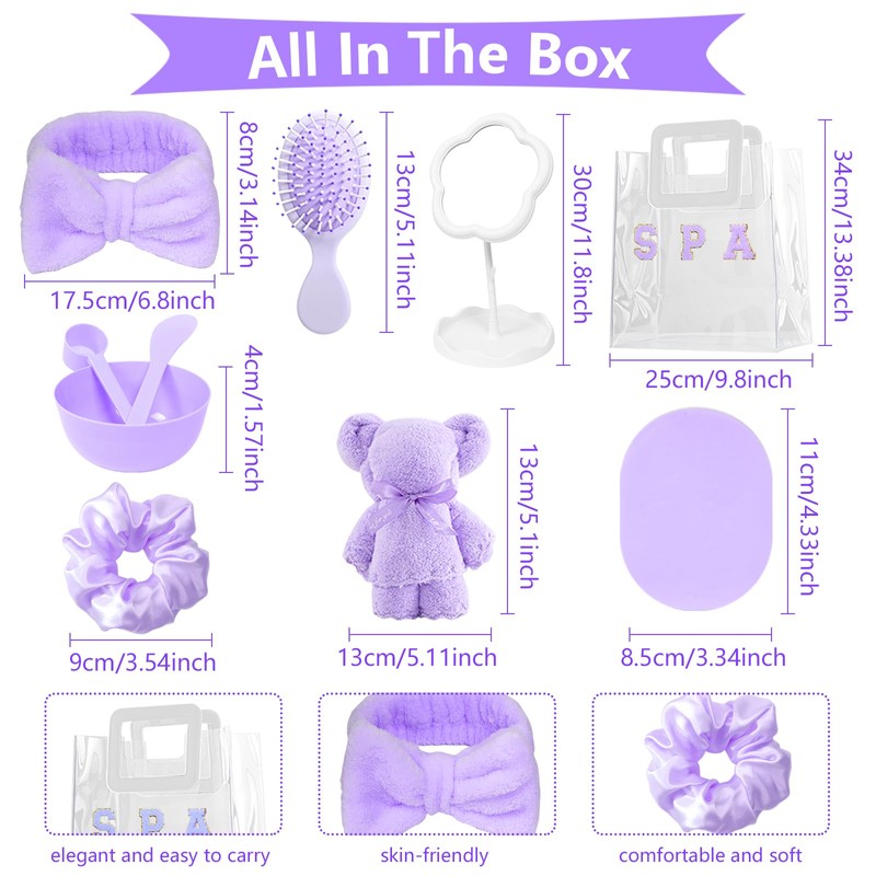 48 Pcs Purple Sleepover Party Supplies 6 Lovely Towel 6