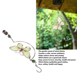 Wind Chime, Creative Design Luminous Iron Butterfly Wind Chime, Hanging Luminous Butterfly Wind Chime, Suitable for Outdoor, Indoor, Garden, Patio Decoration
