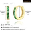 GLOQUAT 14K Gold Green Huggie Earrings for Women Small Hoop