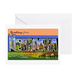 CafePress Nebraska Greetings Greeting Card (20-pack), Note Card with Blank Inside, Birthday Card Matte