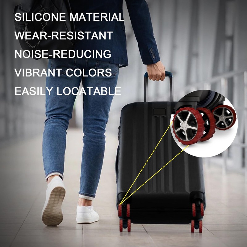HoldFist （8 Pack） Luggage Wheel Covers for Most 8-Spinner Wheel