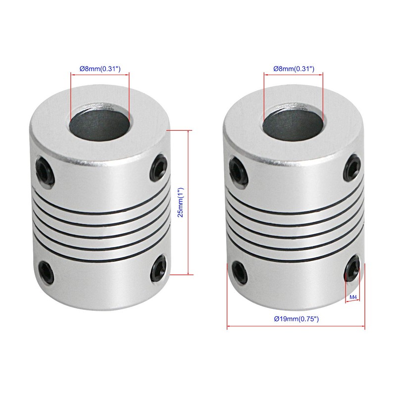Aopin Flexible Coupling Motor 8mm to 8mm Shaft for 3D