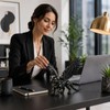 3D Printed Animal Winged Leopard Purple for Desk (Black)