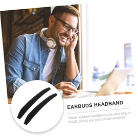 TEHAUX 2sets 2pcs Headphone Headband Sleeves Durable Earphone Headband Protectors for Comfortable Listening Flexible Design for Black 2pcs*2