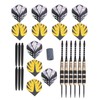 Darts Kit 12 Dart Tail Flights Shafts Black Nickel Copper