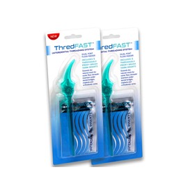 Interdental Threading System with Threadable Proxy Brush Inserts, for Flossing Under Bridges, Implants, Orthodontic Wires and Other Hard-to-Reach Places in The Mouth 2 Pack