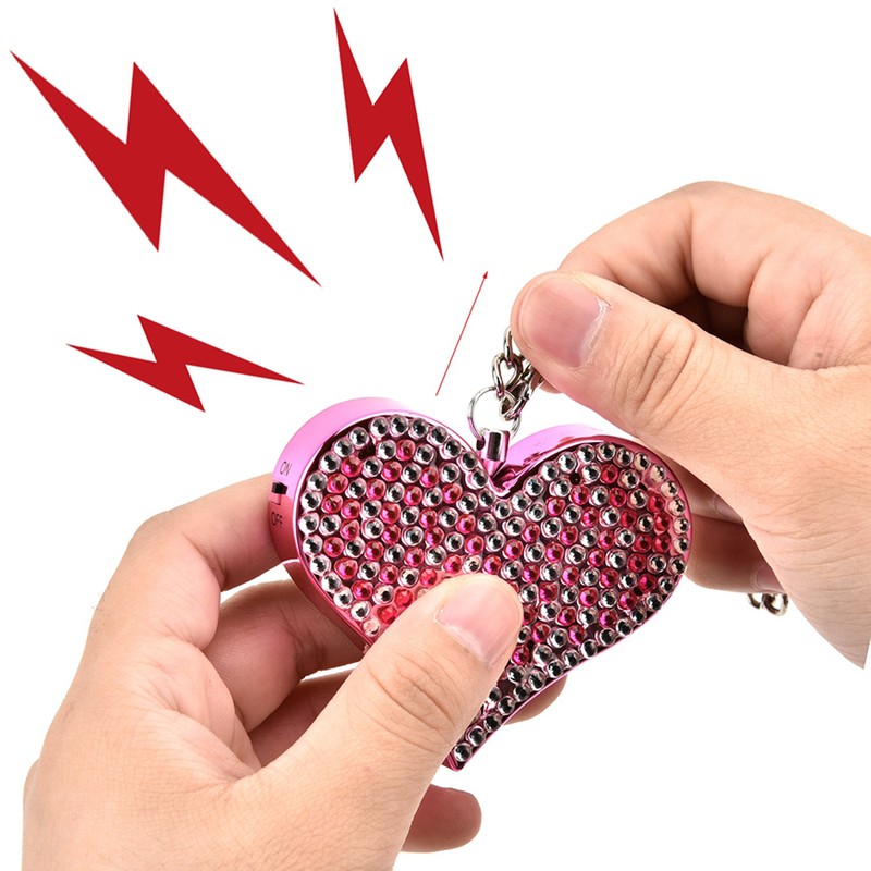 Self Defense Alarm Heart Shape Security Protect Personal Alert(Red)