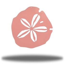 Riverside Designs Coastal Sand Dollar Ocean Beach Metal Art Steel Wall Décor (12", Pink)