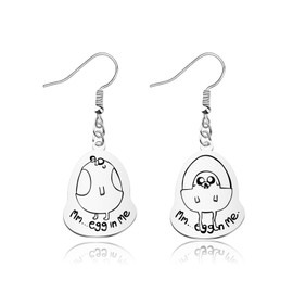 OKEYCH Adventure Cartoon Inspired Gift Egg In Me Earrings Jake the Dog Fan Jewelry Cosplay Merch (Egg In Me E C)