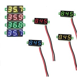 4 Pcs Mini Digital Voltmeter DC 0,28 Zoll LED-Anzeige, Messbereich DC 2,5V-30V Zwei-Draht Spannungspr¨¹fer, 4 Farben: Rot/Gelb/Gr¨¹n/Blau