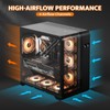 darkFlash ATX Mid-Tower PC Case with Screen, Three Side Glass,