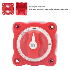 Akozón Interruptor de Batería, Interruptor de Desconexión de Batería a Prueba de Agua 300A Interruptor de Encendido/apagado Interruptor de Circuito único Aislador de Batería de Alimentación para Yates