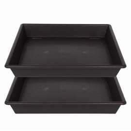 NIMYAU 2 platillos cuadrados para plantas de 16 pulgadas, resistente, soporte para macetas de plástico, para interiores y exteriores, sin agujeros, regalos de jardinería para amantes de las plantas