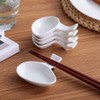 Woonsoon 5 Pcs Ceramic Chopsticks Holder，Chinese Porcelain Chopstick Rest Spoon