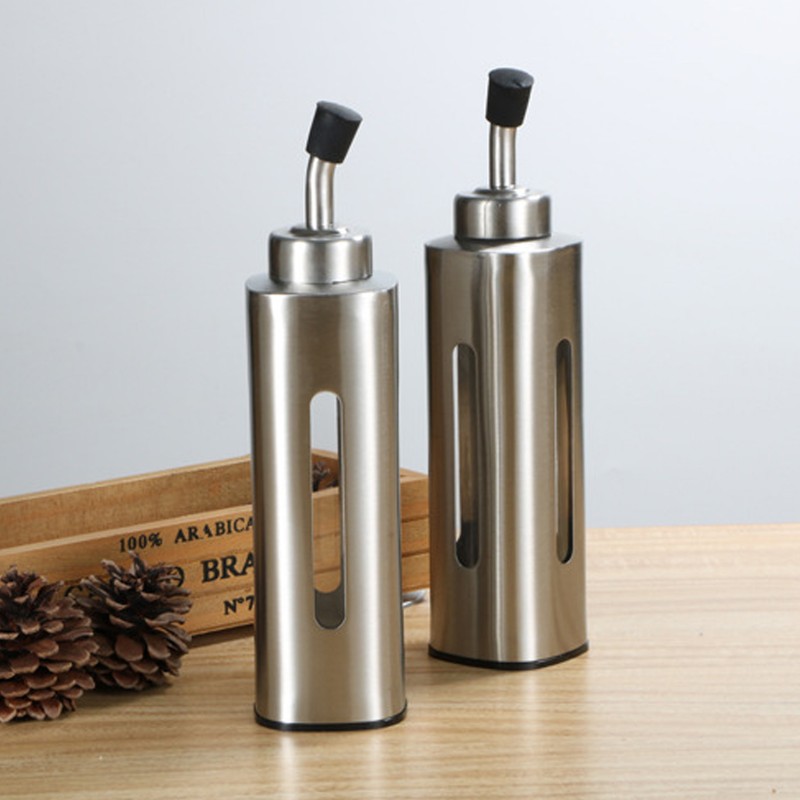 220ml Oil Dispenser Bottle Stainless Steel Oil Bottle Sauce Container