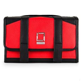 ECCRIS Travel Toiletry Bag for Men and Women, PU Leather Makeup Cosmetic Hanging Organizer, Foldable Design with Top Handle, With 4 Detachable Inner Zipper Pouch