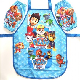 Teenieping Cartoon Kids Waterproof Apron with Sleeves - Dog Rescue King Team Art Bib Free Size/Sophie 3ea
