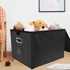 Umtiti A4-Size Black Leather File Organizer Box with Lid（Folders not