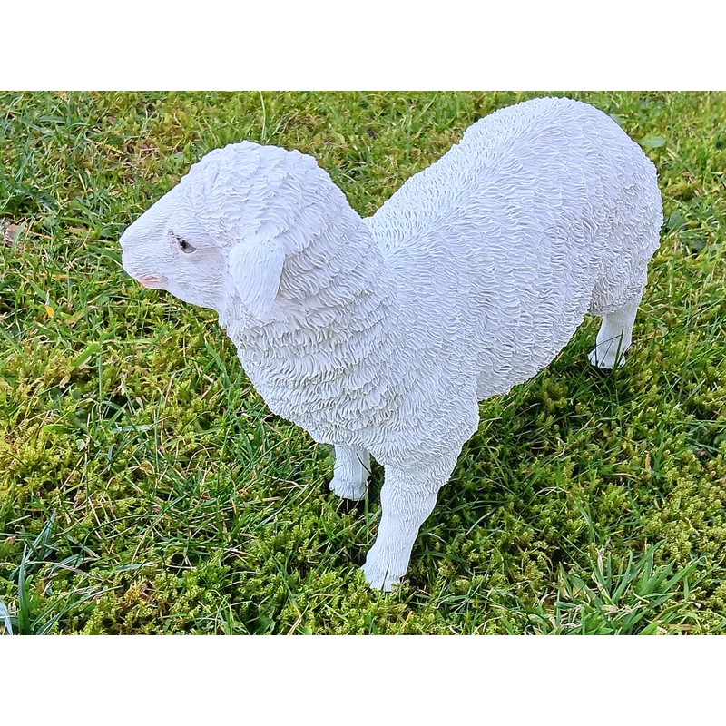 Geschenkestadl Garden Figure Sheep Weatherproof 23 cm High Animal Figure