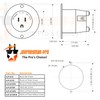 Journeyman-Pro 5278W 15 Amp 120-125 Volt, NEMA 5-15 Flanged Inlet,