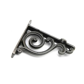 Oakcrafts - Pair of Tiny Shelf Brackets Antique Cast Iron Victorian Scroll Lugs - 100mm x 90mm / 4? x 3.5?