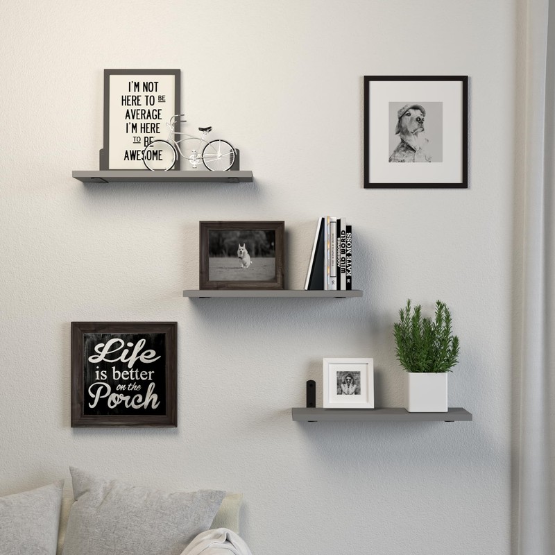 DOLLFIO Floating Shelves, 3 Sets Wall Wooden Shelves for Décor,