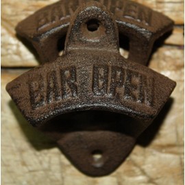1 Rustic Cast Iron Bar Open Vintage Beer Bottle Opener Wall Mount Here Design