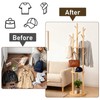 YYW 360° Wood Coat Rack Stand With Hooks And Shelves