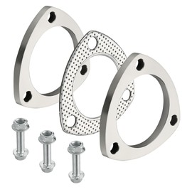 EVIL ENERGY 3 Inch 3 Bolt Exhaust Flange Connection Kit, Stainless Steel Exhaust Flange and Gasket Set with Bolts and Nuts, 2 PCS