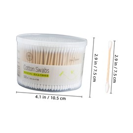 TOVINANNA Bamboo Handle Cotton Swabs 500 Count Multi-purpose Double-head Sticks for Makeup Cleaning and Beauty Use